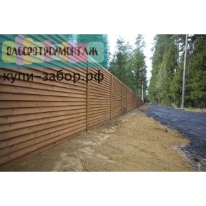 Горизонтальный деревянный забор 