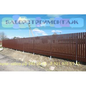 Забор из металлического штакетника 2.0